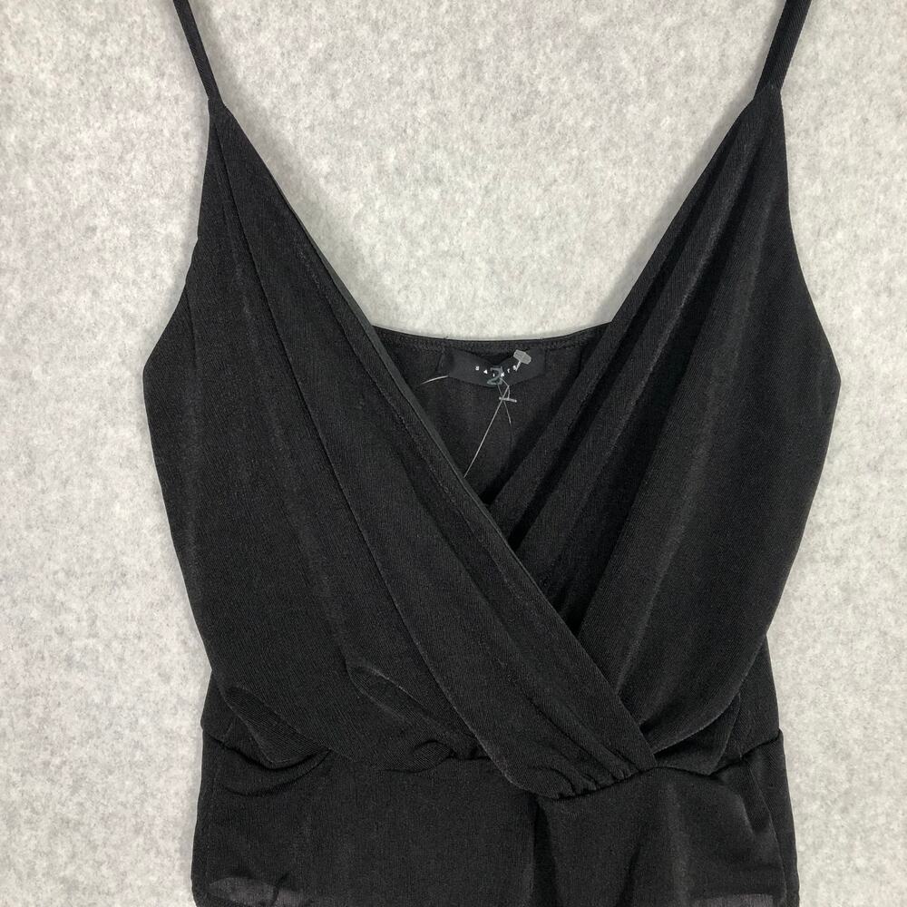 21 Saints Bodysuit Womens Black Medium Wrap Goth Sexy Festival Sleeveless Plunge - Picture 2 of 10